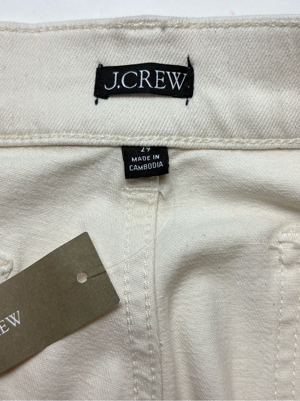 NWT J.Crew Camp Pocket Wide Leg Pants Ecru Cream Denim 29 - Picture 11 of 14